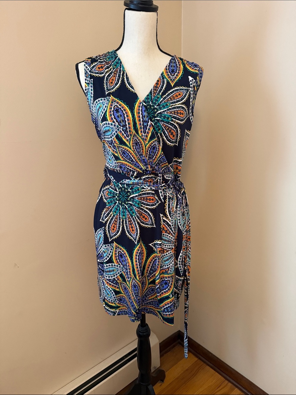 Banana Republic Navy Floral Wrap Mini Dress